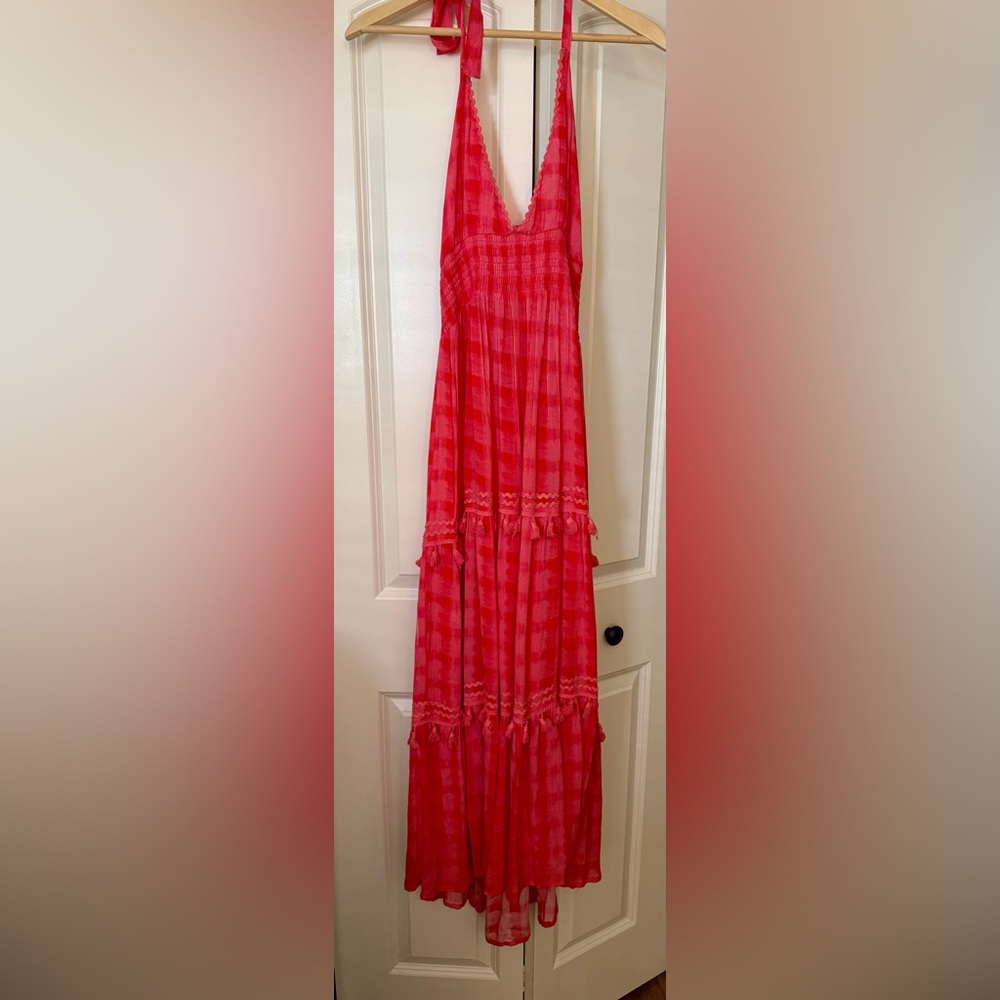 AREA stars Pink Ruffled Dress